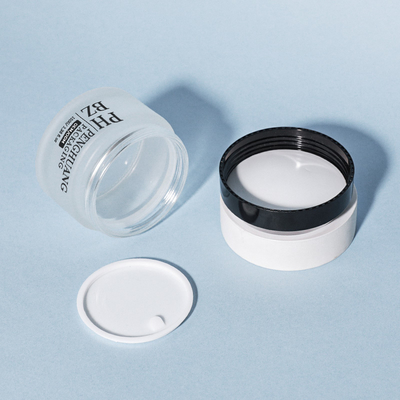 5-100g Matte Glass Cosmetic Jar Round Bottom Face Cream Jar With white Lid
