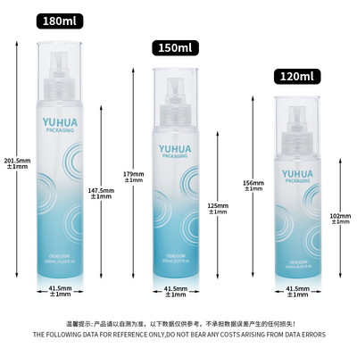Custom Toner Cosmetic Spray Bottle Clear Cylinder PET Spray Bottle For Moisturizing Toner