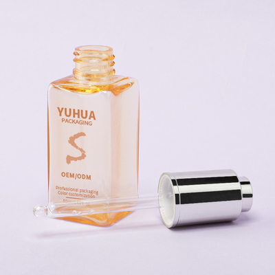 Square Serum Dropper Bottles with Silk Screen/Hot Stamping/Labeling Printing in Clear Green Blue or White