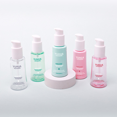 Plastic Facial Body Lotion Pump Bottle 50ml Conical Oil Serum Bottle For Effective Skincare Solutions