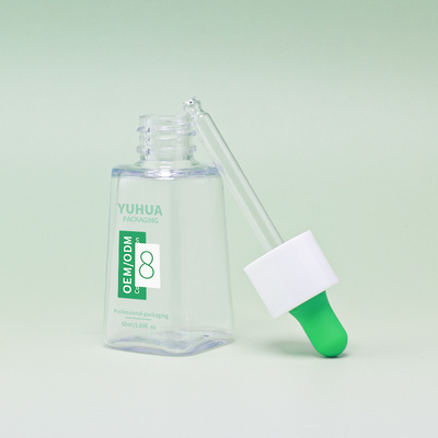 50ml PET Square Serum Dropper Bottle with Rubber Cap