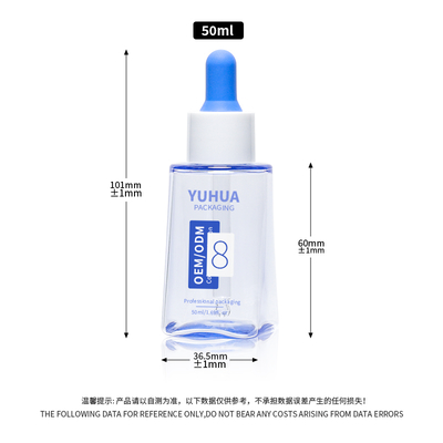 50ml PET Square Serum Dropper Bottle with Rubber Cap