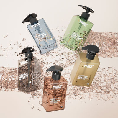 300ml Flat Square Plastic Pump Bottle with Customized Color and Silk Screen Printing for Cosmetic Use