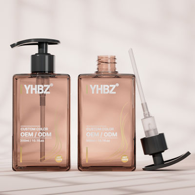 300ml Flat Square Plastic Pump Bottle with Customized Color and Silk Screen Printing for Cosmetic Use