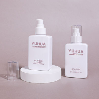 150ml Flat Square PET Plastic Pump Bottle Customized for Shampoo and Lotion with MOQ 10,000PCS
