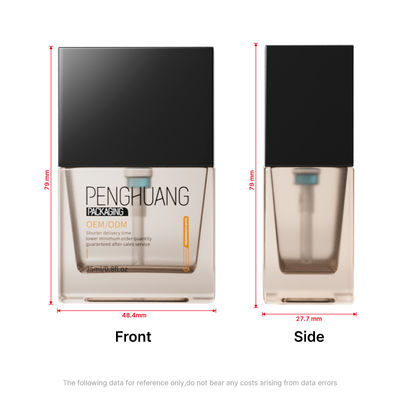 Frosted Liquid Foundation Bottles for Square Packaging 25ml Capacity Clear Surface