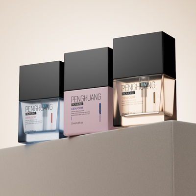 Frosted Liquid Foundation Bottles for Square Packaging 25ml Capacity Clear Surface