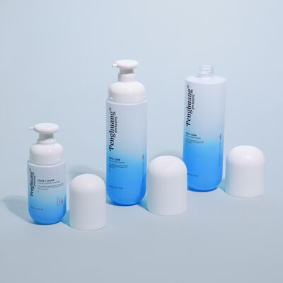 Cosmetic Packaging Set featuring glass cosmetic bottles golden cap cream jars lotion bottles customizable packaging and multiple sizes