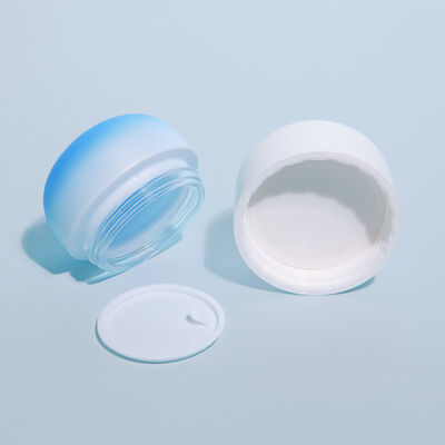 Cosmetic Packaging Set featuring glass cosmetic bottles golden cap cream jars lotion bottles customizable packaging and multiple sizes