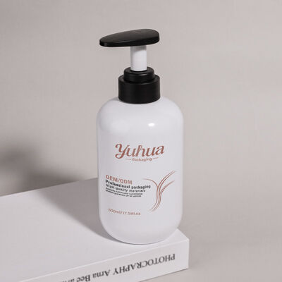 500ml Round PET cosmetic bottle made from recyclable material supporting sustainable packaging initiatives in cosmetics