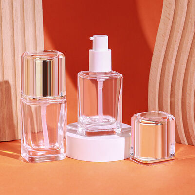 Liquid Foundation Bottles glass cosmetic packaging set with 30ml capacity customizable printing and durable airtight leak proof design