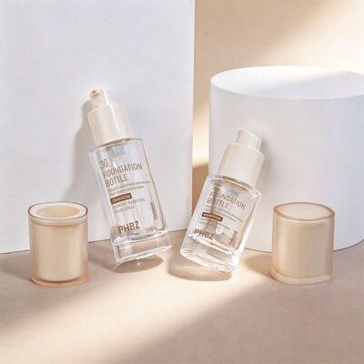 Liquid Foundation Bottles glass cosmetic packaging designed to enhance the shelf appeal and usability of liquid makeup products