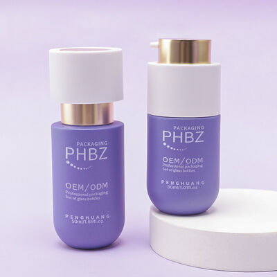 Comprehensive Cosmetic Packaging Set featuring luxury glass bottles golden cap lotion bottles cream jars and cosmetic packaging