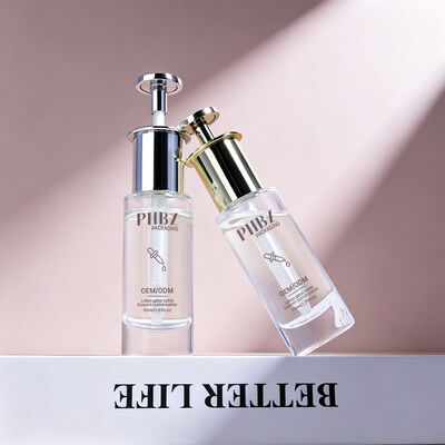 Cylinder Serum Dropper Bottles Featuring Glass Collar Material Custom Color Variants Ideal for Skincare Product Packaging