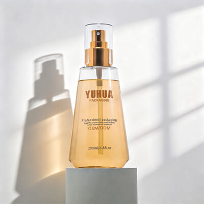 Spray closure type plastic toner bottle designed for skin care solutions offering dispensing and leak proof performance