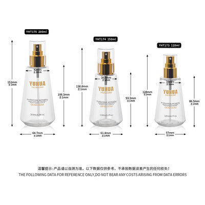 Spray closure type plastic toner bottle designed for skin care solutions offering dispensing and leak proof performance