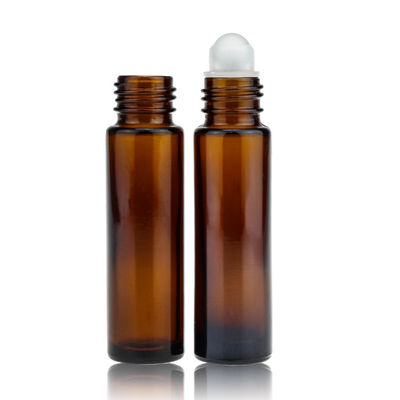 10ml Amber Glass Roll On Bottles With Aluminum Plastic Cap