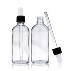 Customized 100ml Essential Oil Bottle 3.4 Oz Clear Glass Dropper Bottles