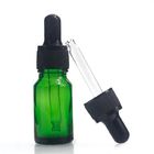 Green 10ml Oil Dropper Glass Bottle With Customized Surface Handling