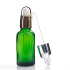 Custom 30ml Essential Oil Bottles Round Shape Green Dropper Bottles