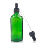 100ml Green Round Oil Dropper Glass Bottle Screen Printing Hot Stamping