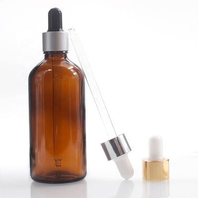 100ml Empty Amber Oil Dropper Glass Bottle With Childproof Cap