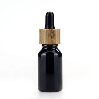 Black 0.5oz Oil Dropper Glass Bottle 15ml Empty Pipette Bottles