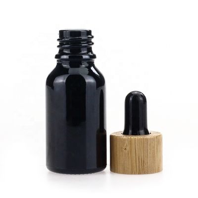 Black 0.5oz Oil Dropper Glass Bottle 15ml Empty Pipette Bottles