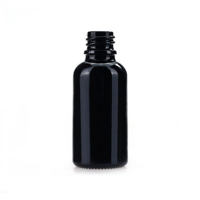 Black 30ml 1oz Oil Dropper Glass Bottle With Aluminum Screw Cap