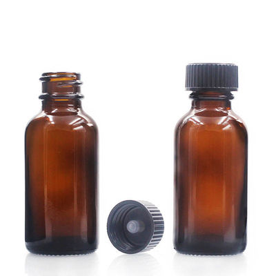 OEM Amber Boston Round Glass Bottles 30ml Amber Dropper Bottles