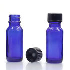 Massage Oil 15ml Glass Boston Round Bottles With Dropper Cap Blue Color