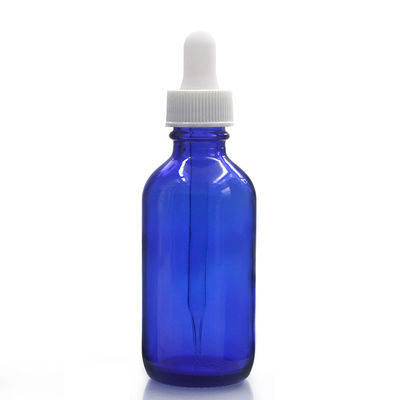 Blue Body 120ml Boston Glass Bottles Screw Spray Pump Dropper Cap