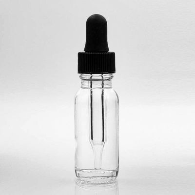 Plastic PP 15ml Boston Glass Bottles Clear Round For Massage Oil