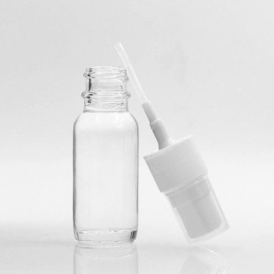 Plastic PP 15ml Boston Glass Bottles Clear Round For Massage Oil