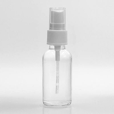 Clear Body 30ml Boston Round Glass Bottles Customizied Surface Handling