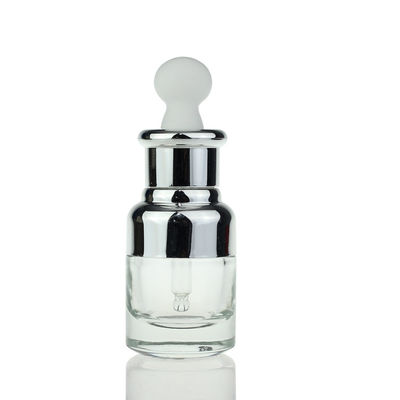 Luxury 35ml Serum Dropper Bottles With Silver Pump Lid Press Dropper Cap