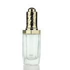 Custom White Eyelash Glass Bottle With Gold Aluminum Dropper Glass Serum Bottle For Skin Care S026