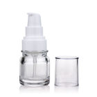 Cosmetic Packaging 30ml Round Clear Serum Lotion Foundation Glass Bottle With Pump