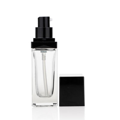 Clear Frosted Liquid Foundation Bottles 30ml Logo Print Square Shaped