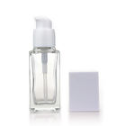 Empty 35ml Square Cosmetic Glass Bottle Frosted Makeup Liquid Foundation Pump Bottle