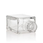 Clear Cosmetic Packaging 30ml Square Foundation Lotion Glass Bottle F133
