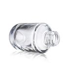 China Empty Clear 30ml Glass Liquid Foundation Bottle With White Pump F139 Popular Shape Makeup