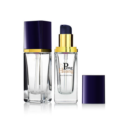 Luxury Cosmetics Packaging 30ml Liquid Foundation Glass Bottle Packaging With Pump