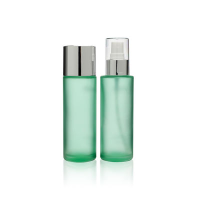 Cosmetic Round 100ml Glass Spray Bottle With Aluminum Ream Container