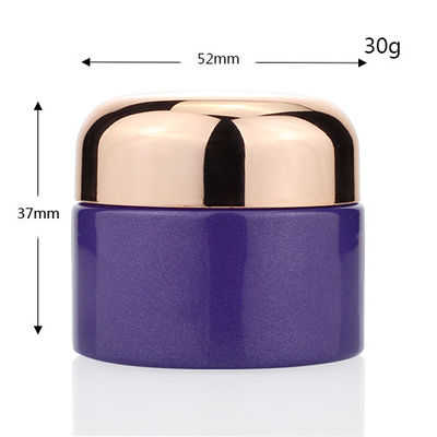 Manufacturer Custom Cream Packaging Glass 30ml Purple Cream Glass Jar For Cosmetic