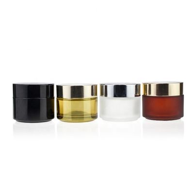 Waterproof Recycled 100g Black Glass Cosmetic Jars Custom Printed Private