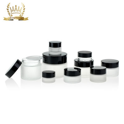 Aluminum Lid 5g-200g Cream Glass Jars Round Shape For Skin Care Cream