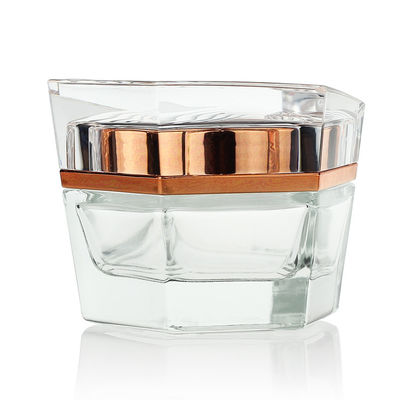 Transparent 30g Glass Bottle Jar With Acrylic Cap for skincare