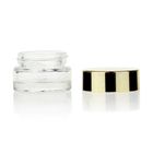 3ml 15ml 20ml Cosmetic Cream Jar Glass Clear With Gold Lids