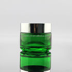 Empty Green Cream Glass Jars 5g-100g With Silver Lid For Cosmetic